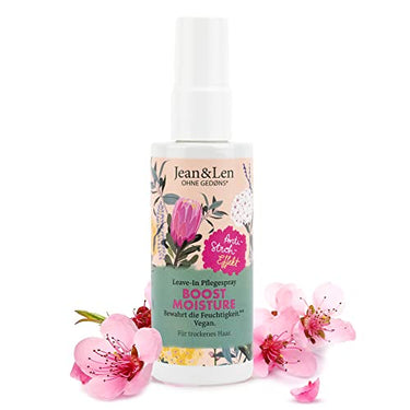 Jean & Len Boost Moisture Leave In Pflegespray, für trockenes Haar, mit Anti-Stroh-Effekt, Leave In Haarpflege, mit Aloe Vera, für glänzendes Haar, ohne Parabene & Silikone, vegan, 100 ml im Sale